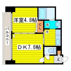 東区役所前駅 徒歩3分 4階の物件間取画像